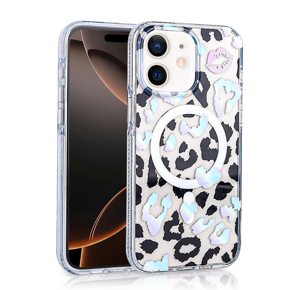 Apple iPhone 11 Kılıf M-safe Şarj Özellikli Zore Jago Kapak Siyah-Beyaz