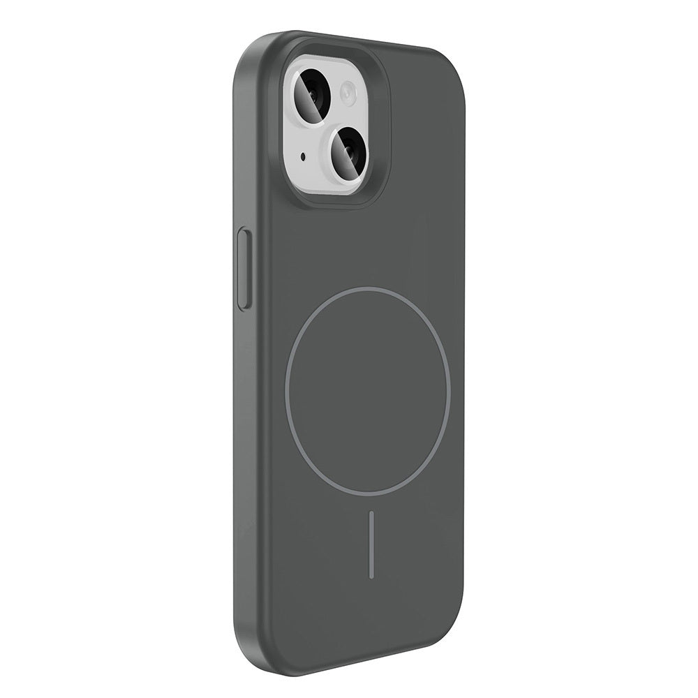 Apple iPhone 15 Kılıf M-safe Şarj Özellikli Sıvı Teknolojili Silinebilir Sert Zore Kivi Kapak Açık Pembe