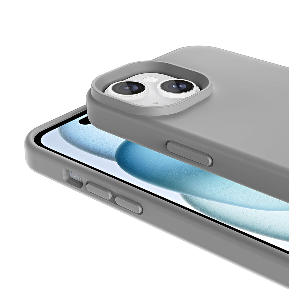 Apple iPhone 15 Kılıf M-safe Şarj Özellikli Sıvı Teknolojili Silinebilir Sert Zore Kivi Kapak Açık Pembe