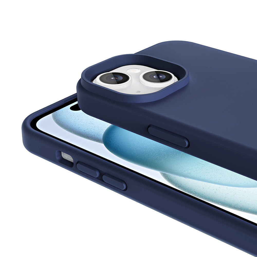 Apple iPhone 15 Kılıf M-safe Şarj Özellikli Sıvı Teknolojili Silinebilir Sert Zore Kivi Kapak Açık Pembe