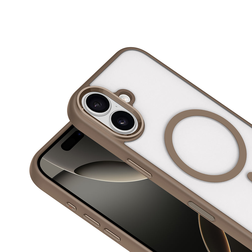 Apple iPhone 17 Kılıf Wireless Şarj Özellikli Zore Krom M-safe Silikon Kapak Lacivert