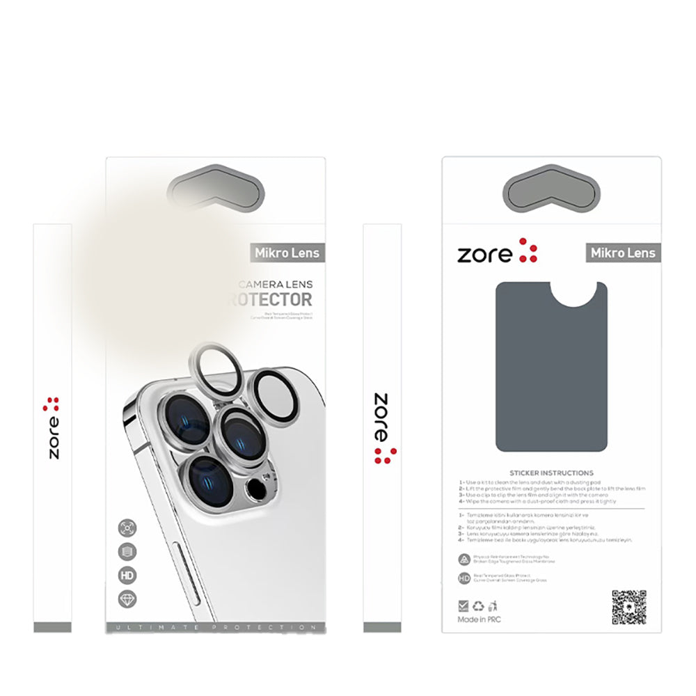 Apple iPhone 17 Zore Mikro Kamera Lens Koruyucu Açık Mor