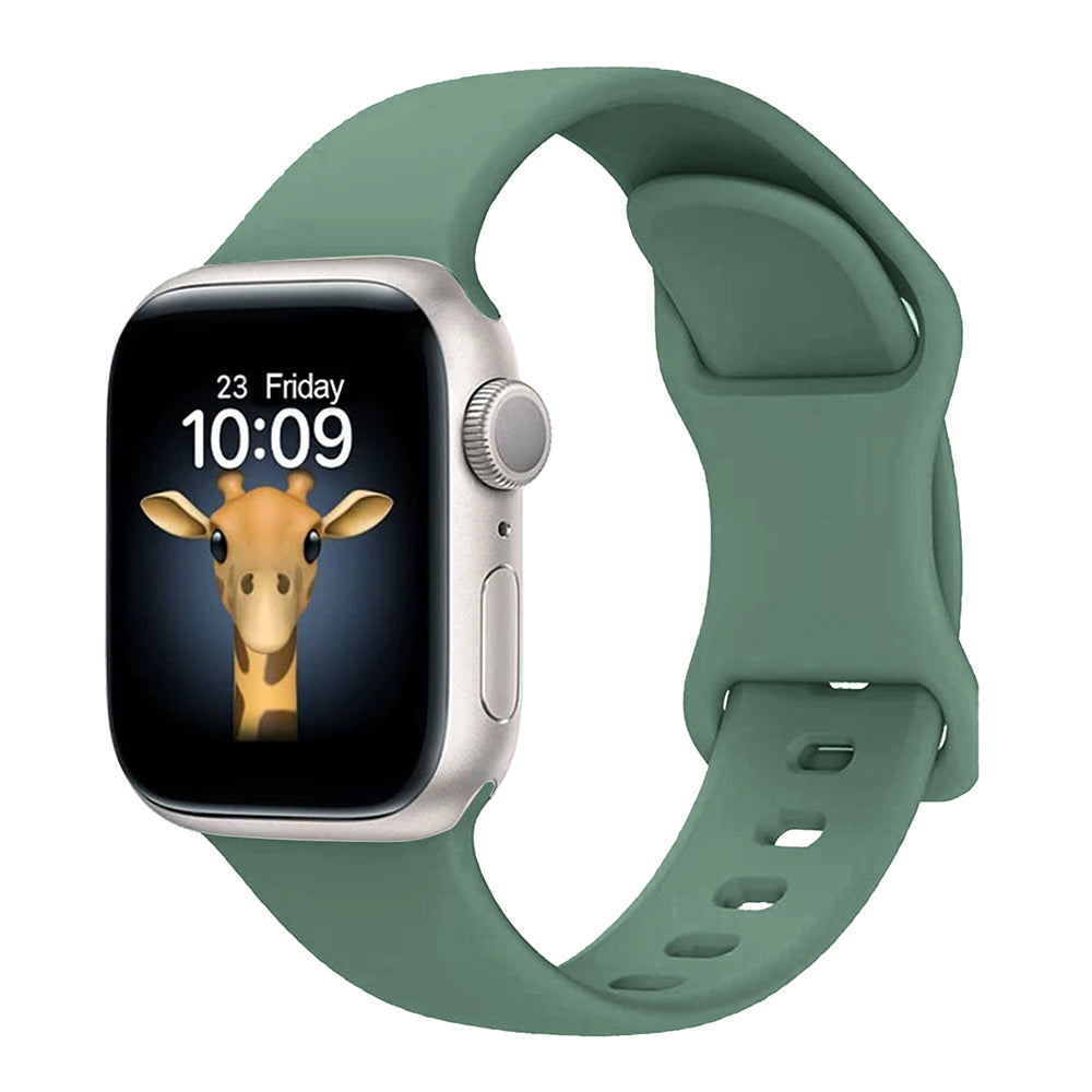 Apple Watch 10 46mm Zore KRD-131 Silikon Kordon Strap Kayış Koyu Yeşil