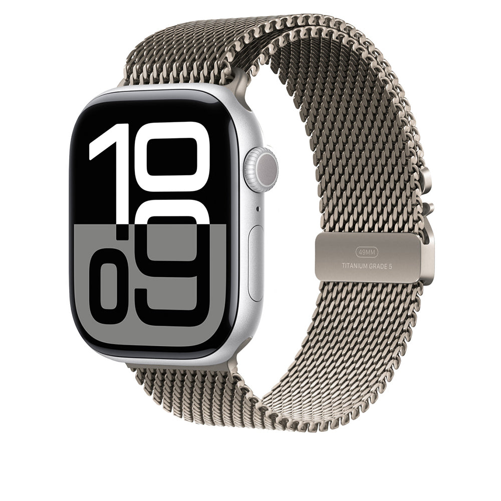 Apple Watch 44mm Zore KRD-100 Titanyum Hasır Kordon Siyah-Titanyum
