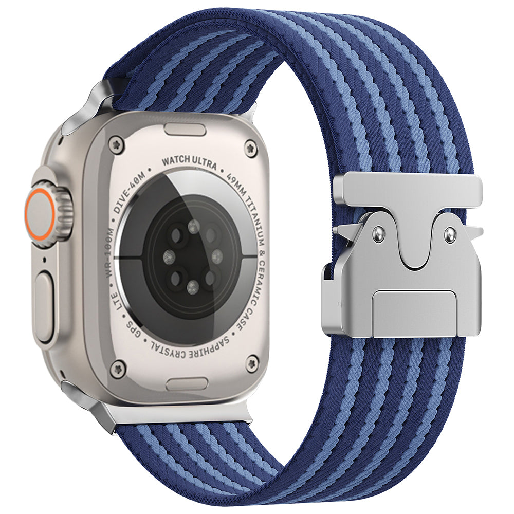 Apple Watch 49mm Zore KRD-133 Naylon Kumaş Hasır Örgülü Kordon Gri