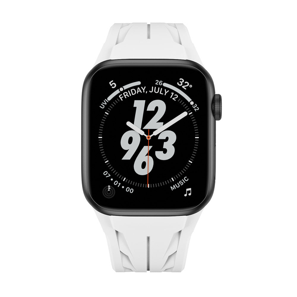 Apple Watch 7 45mm KRD-127 Metal Tokalı Silikon Kordon Turuncu