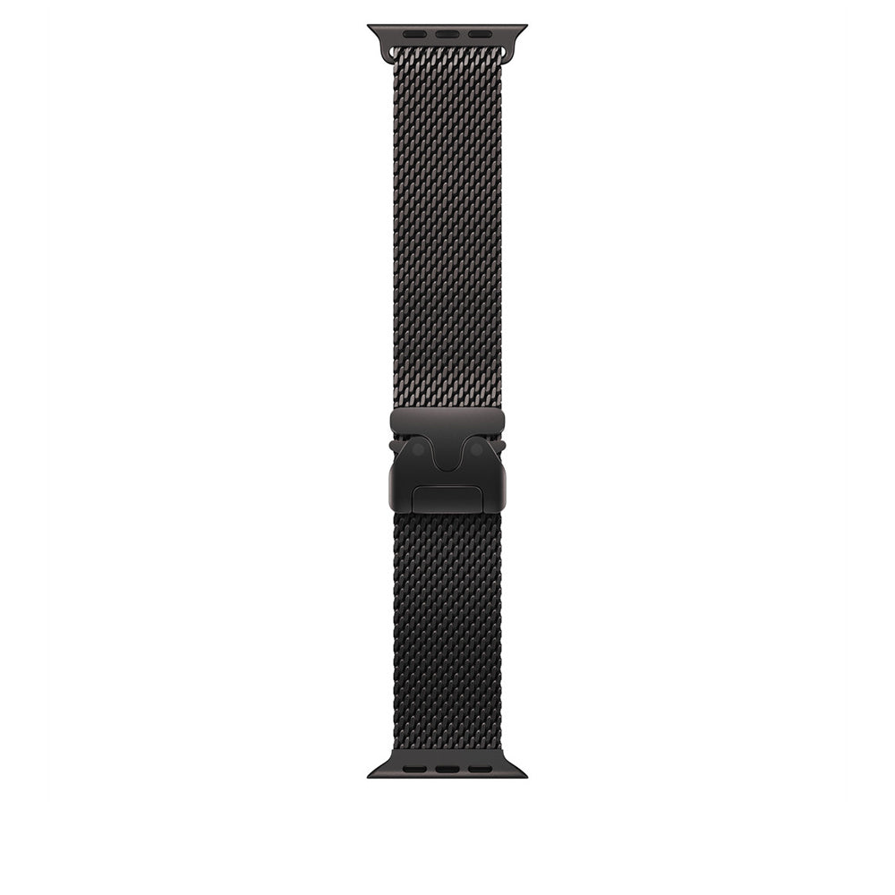 Apple Watch 7 45mm Zore KRD-100 Titanyum Hasır Kordon Siyah-Titanyum