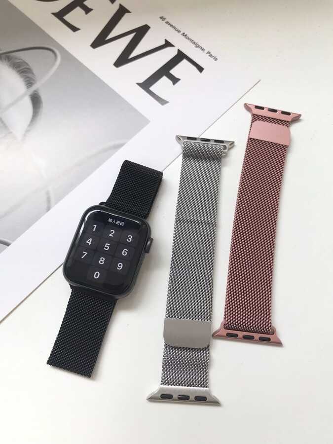 Apple Watch Ultra 49mm Kordon Zore KRD-01 Metal Strap Kayış Açık Pembe