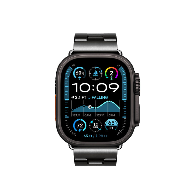 Apple Watch Ultra 49mm Zore KRD-125 Metal Kordon Strap Kayış Siyah
