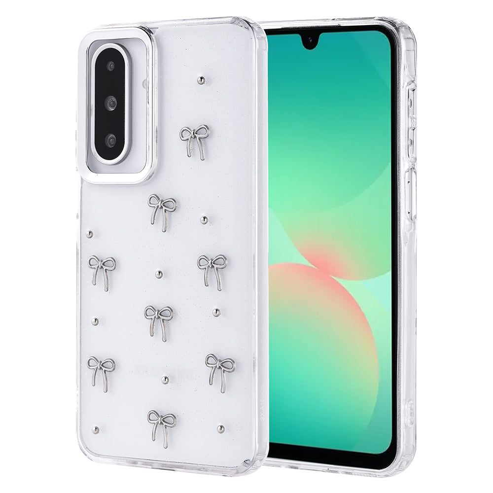 Galaxy A26 Kılıf Airbag Tasarımlı Simli Şeffaf Zore Kutup Kapak Kiraz