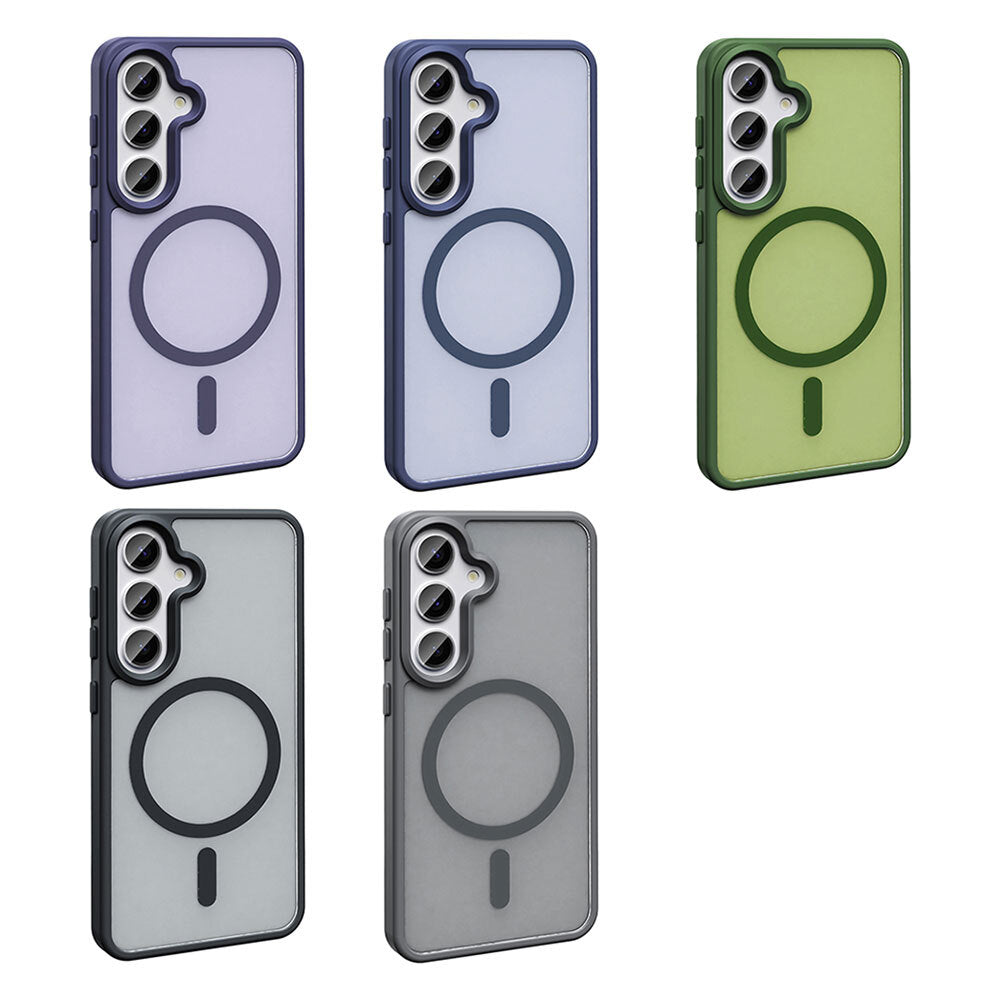 Galaxy S25 FE Kılıf M-safe Şarj Özellikli Mat Arka Yüzey Zore Sio Kapak Gri