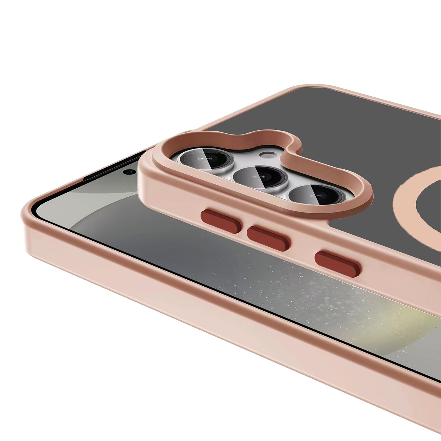 Galaxy S25 Plus Kılıf M-safe Şarj Özellikli Mat Arka Yüzey Zore Sio Kapak Rose Gold