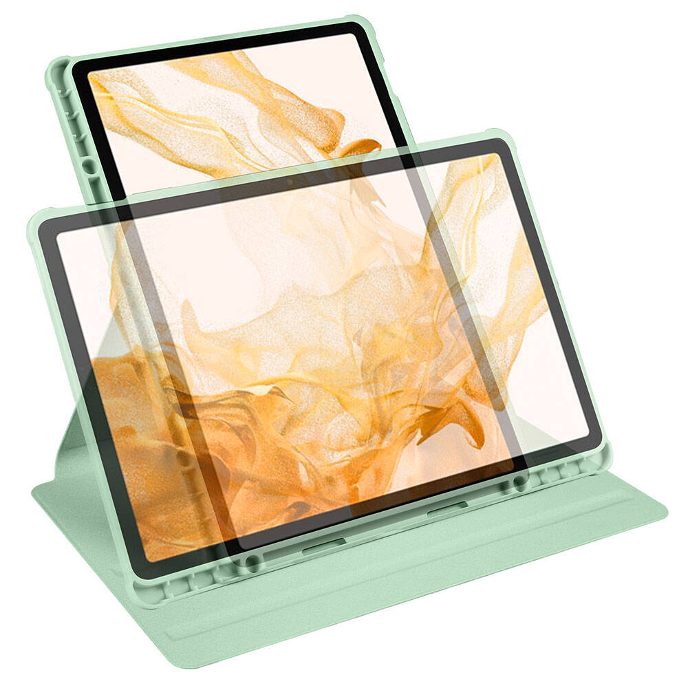 Galaxy Tab S10 Plus Kılıf Zore Termik Kalem Bölmeli Dönebilen Standlı Kılıf Lavendery Gray