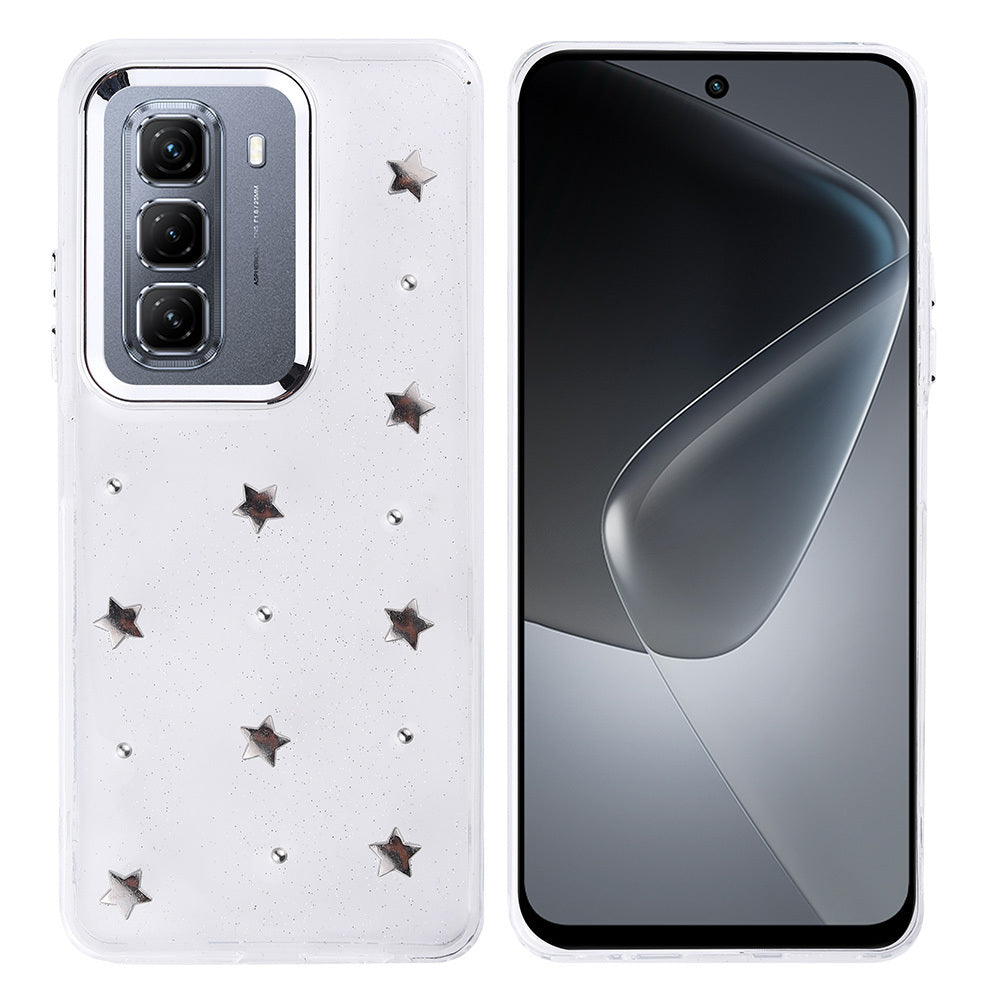 İnfinix Hot 50 4G Kılıf Airbag Tasarımlı Simli Şeffaf Zore Kutup Kapak Lale