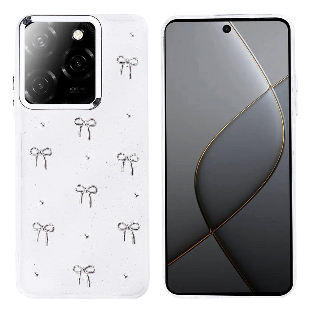 Tecno Spark 20 Pro 5G Kılıf Airbag Tasarımlı Simli Şeffaf Zore Kutup Kapak Lale