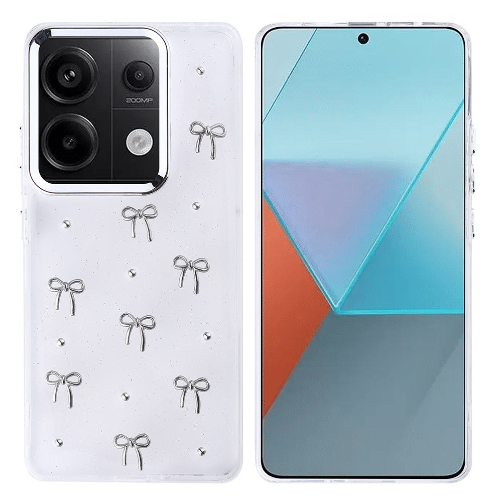 Xiaomi Redmi Note 13 Pro 4G Kılıf Airbag Tasarımlı Simli Şeffaf Zore Kutup Kapak Kiraz