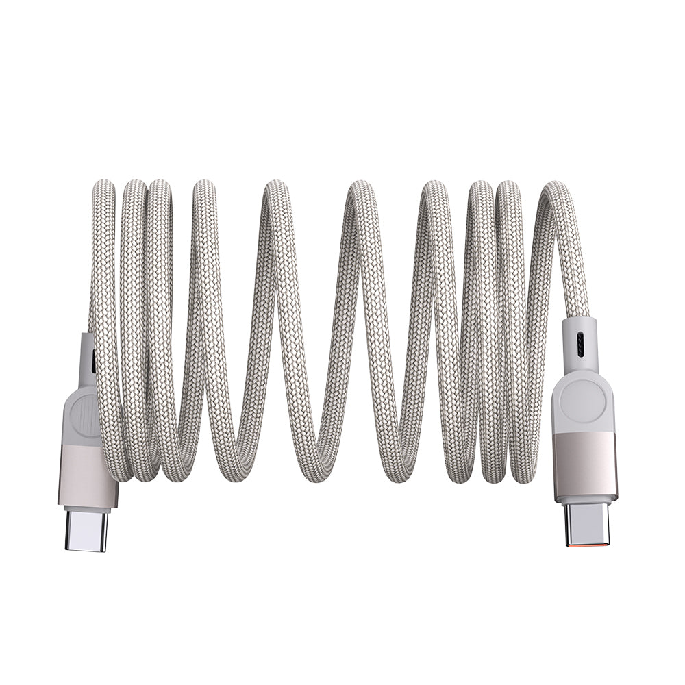 Zore ZR-44 Type-C to Type-C PD 100W Örgü Tasarımlı Hızlı Şarj Özellikli Data ve Şarj Kablosu 1M Gri