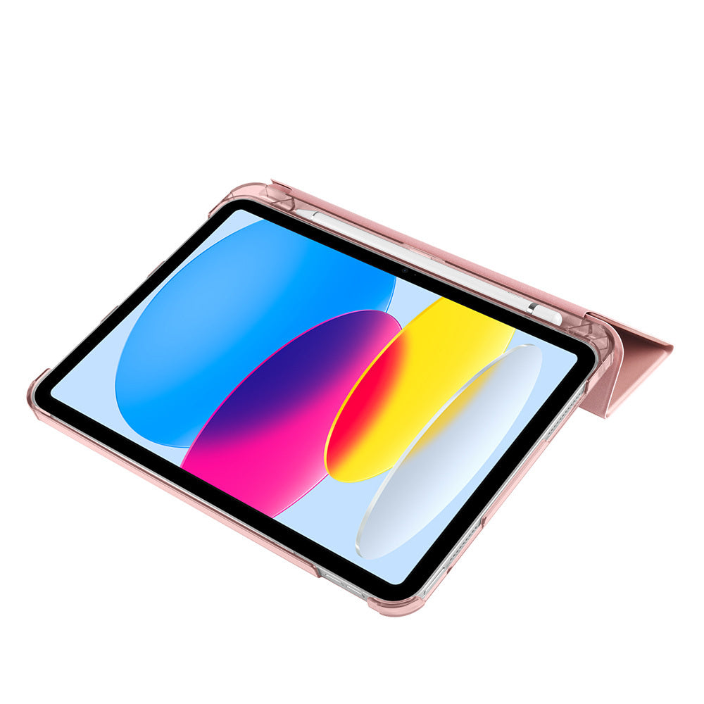 Apple iPad Air 10.9 2022 (10.Nesil) Zore Smart Cover Kalem Bölmeli Standlı 1-1 Kılıf Gri