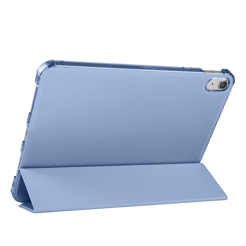 Apple iPad Air 10.9 2022 (10.Nesil) Zore Smart Cover Kalem Bölmeli Standlı 1-1 Kılıf Petrol Mavi