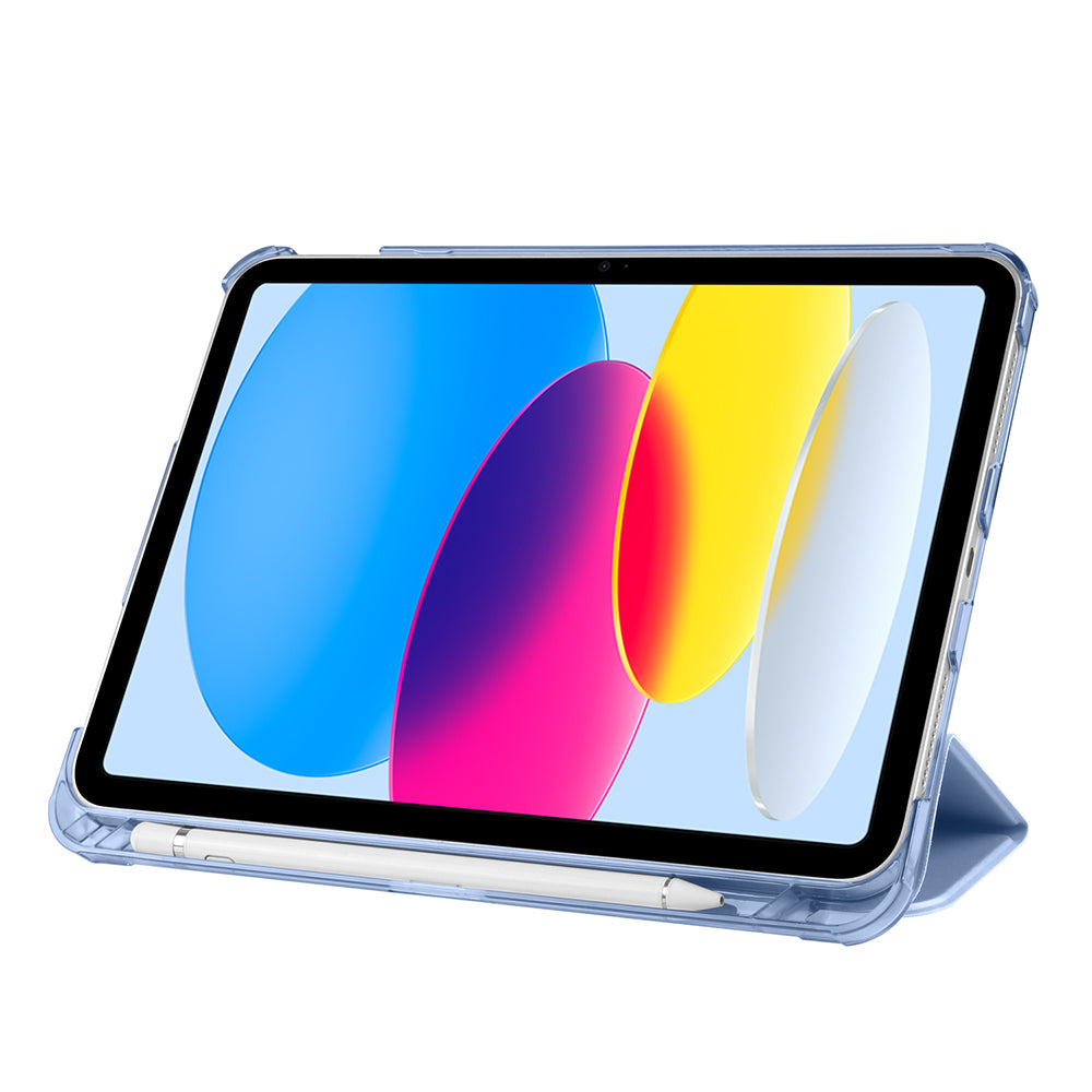 Apple iPad Air 10.9 2022 (10.Nesil) Zore Smart Cover Kalem Bölmeli Standlı 1-1 Kılıf Siyah