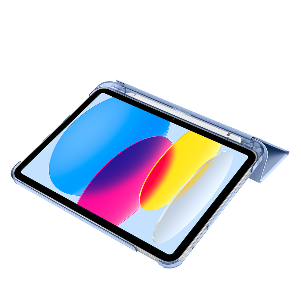 Apple iPad Air 10.9 2022 (10.Nesil) Zore Smart Cover Kalem Bölmeli Standlı 1-1 Kılıf Siyah