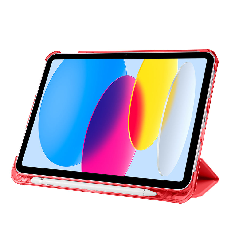 Apple iPad Air 10.9 2022 (10.Nesil) Zore Smart Cover Kalem Bölmeli Standlı 1-1 Kılıf Lila