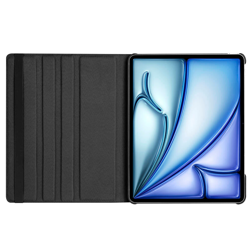 Apple iPad Air 13 2024 Zore Dönebilen Standlı Kılıf Siyah