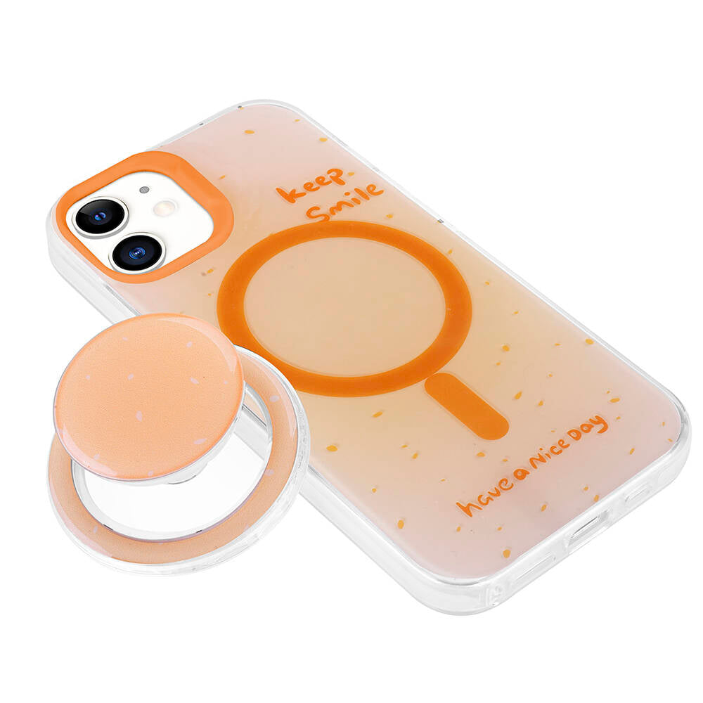 Apple iPhone 11 Kılıf M-safe Şarj Özellikli Tak-Çıkar Pop Soketli Zore Tiktok Kapak Mor