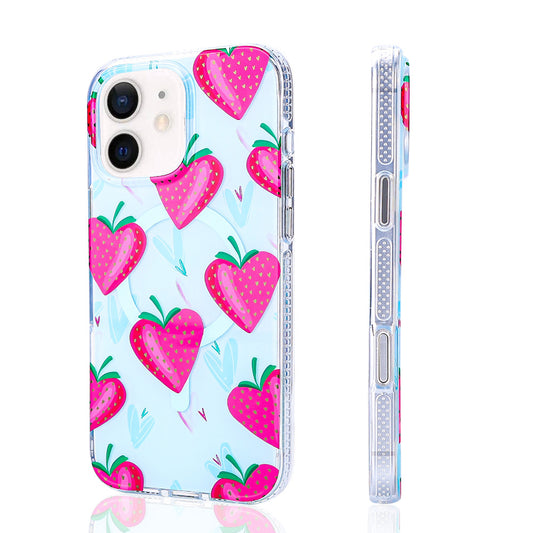 Apple iPhone 11 Kılıf M-safe Şarj Özellikli Zore Stilo Kapak Pembe-Mavi