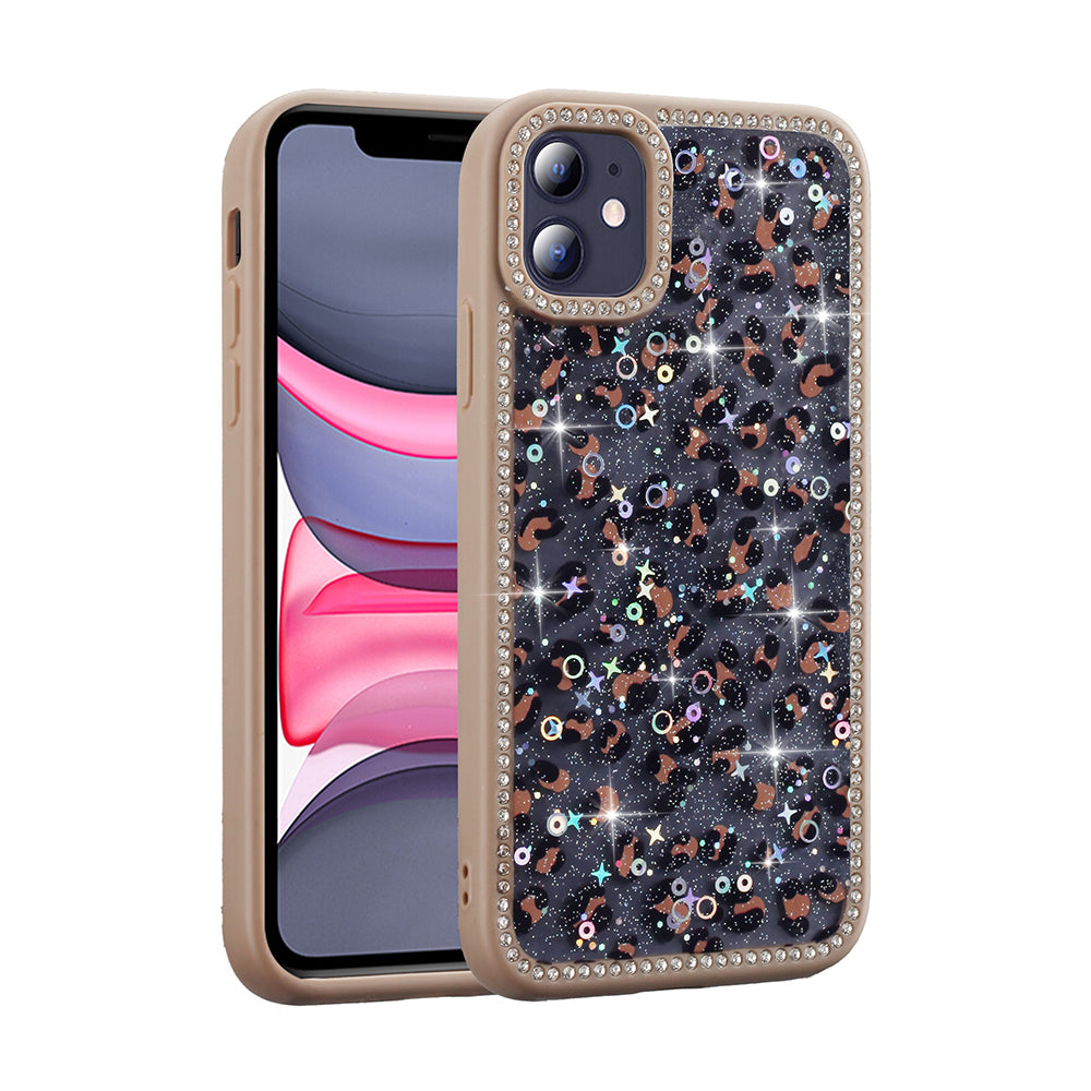 Apple iPhone 11 Kılıf Taşlı ve Simli Tasarım Zore Azra Kapak Pembe