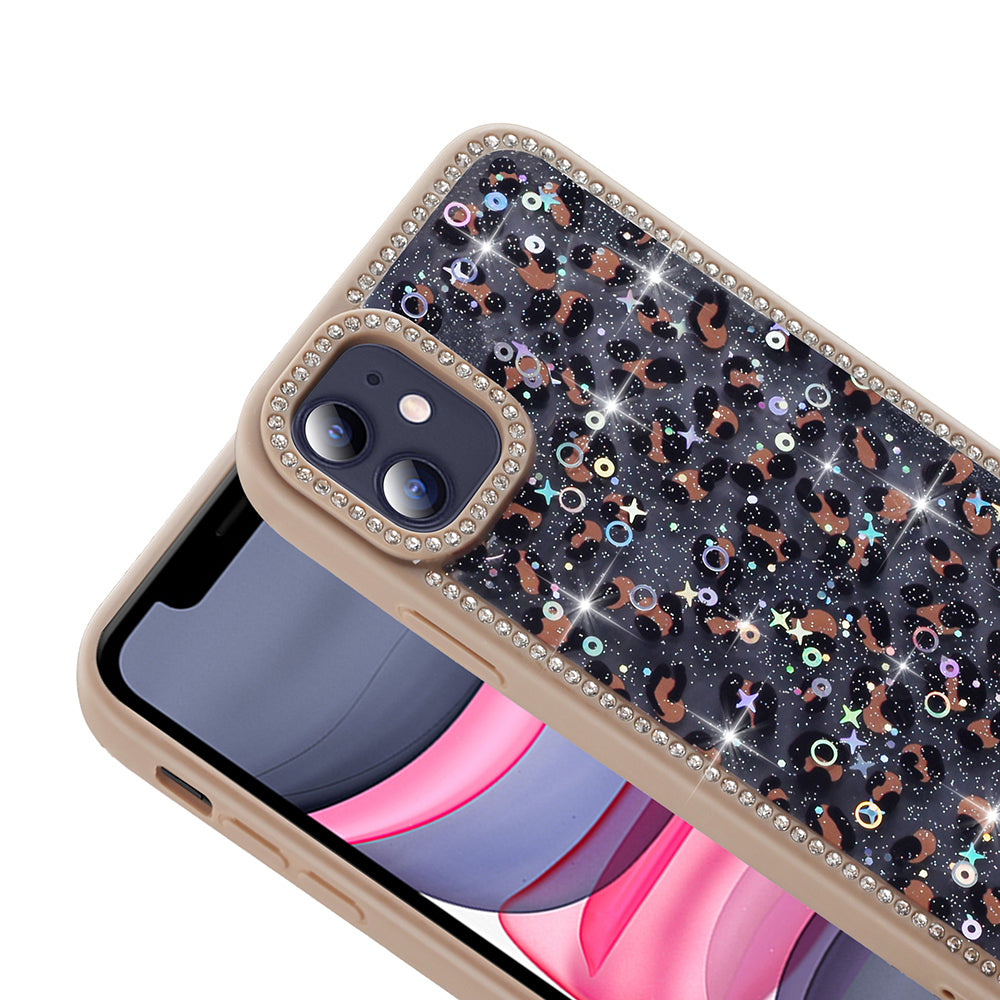 Apple iPhone 11 Kılıf Taşlı ve Simli Tasarım Zore Azra Kapak Pembe