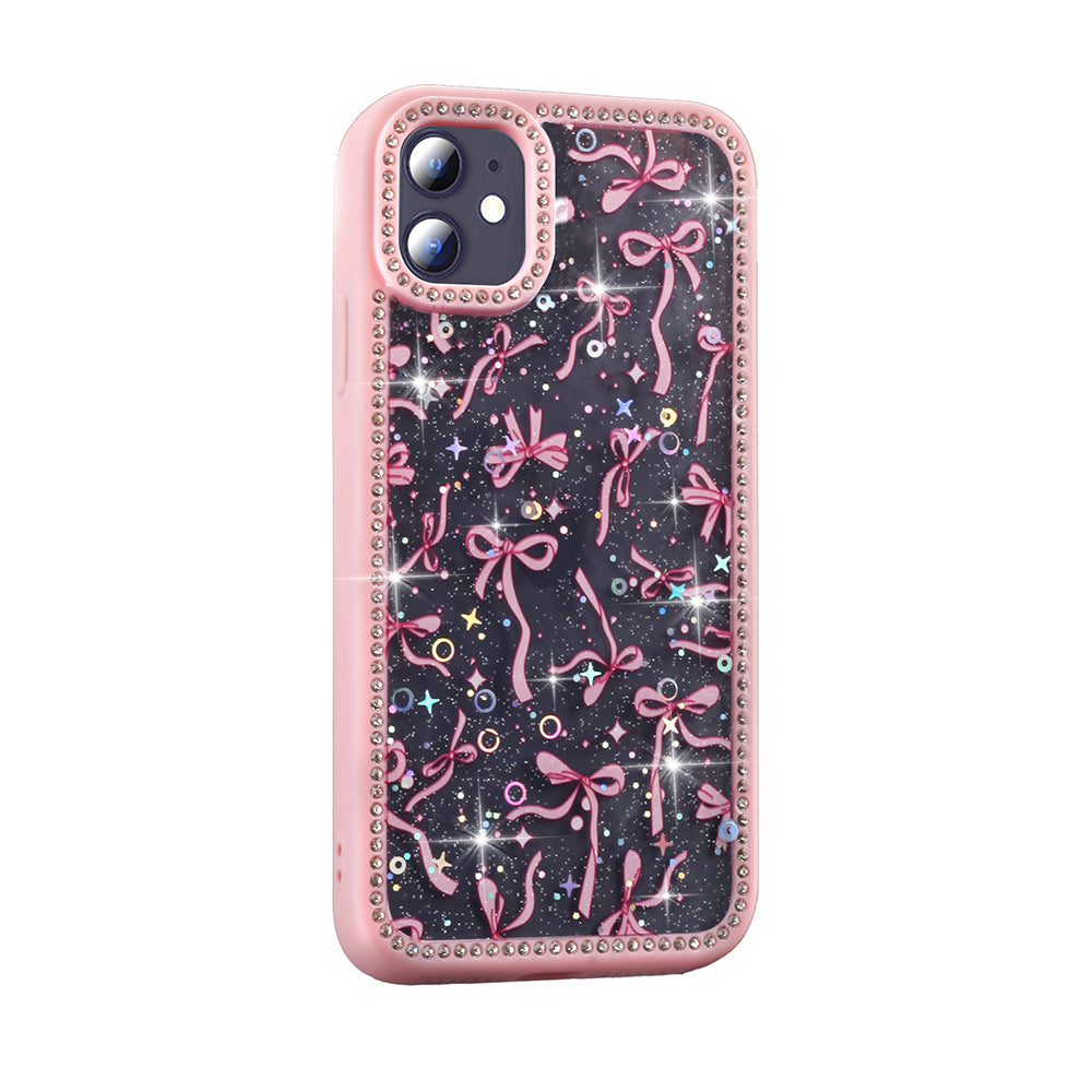 Apple iPhone 11 Kılıf Taşlı ve Simli Tasarım Zore Azra Kapak Siyah