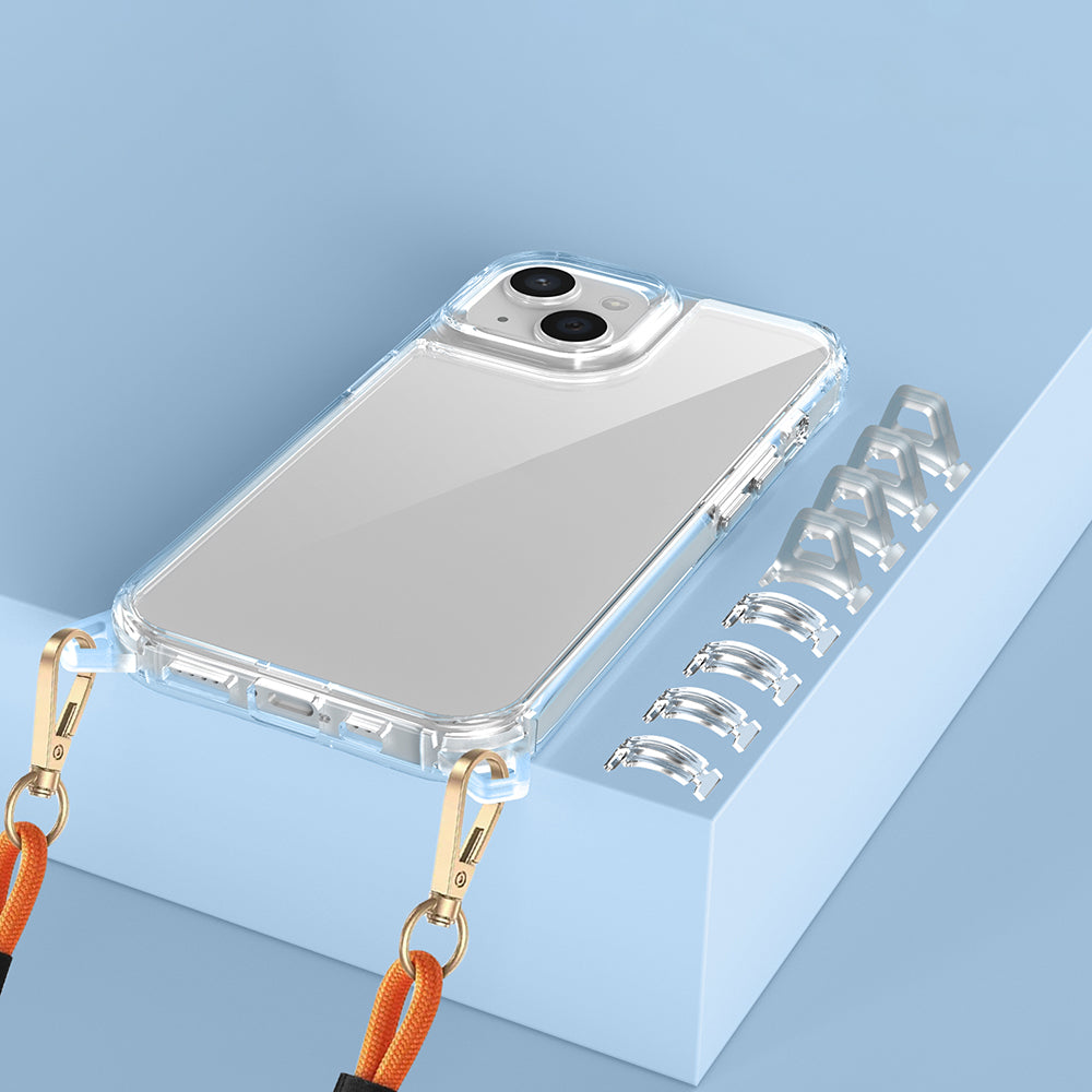 Apple iPhone 13 Kılıf Airbagli Takılabilir Askı Aparatlı Zore Snap Silikon Kapak Şeffaf