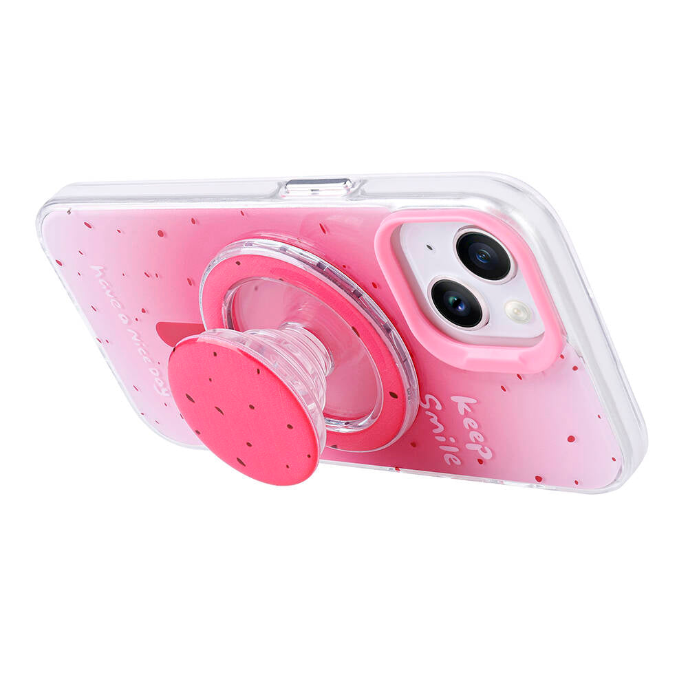 Apple iPhone 13 Kılıf M-safe Şarj Özellikli Tak-Çıkar Pop Soketli Zore Tiktok Kapak Mor