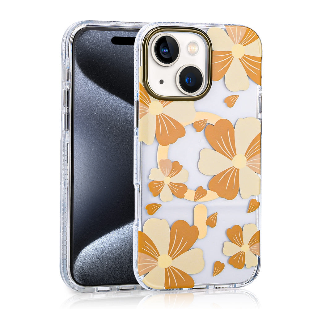 Apple iPhone 13 Kılıf M-safe Şarj Özellikli Zore Papat Kapak Turuncu