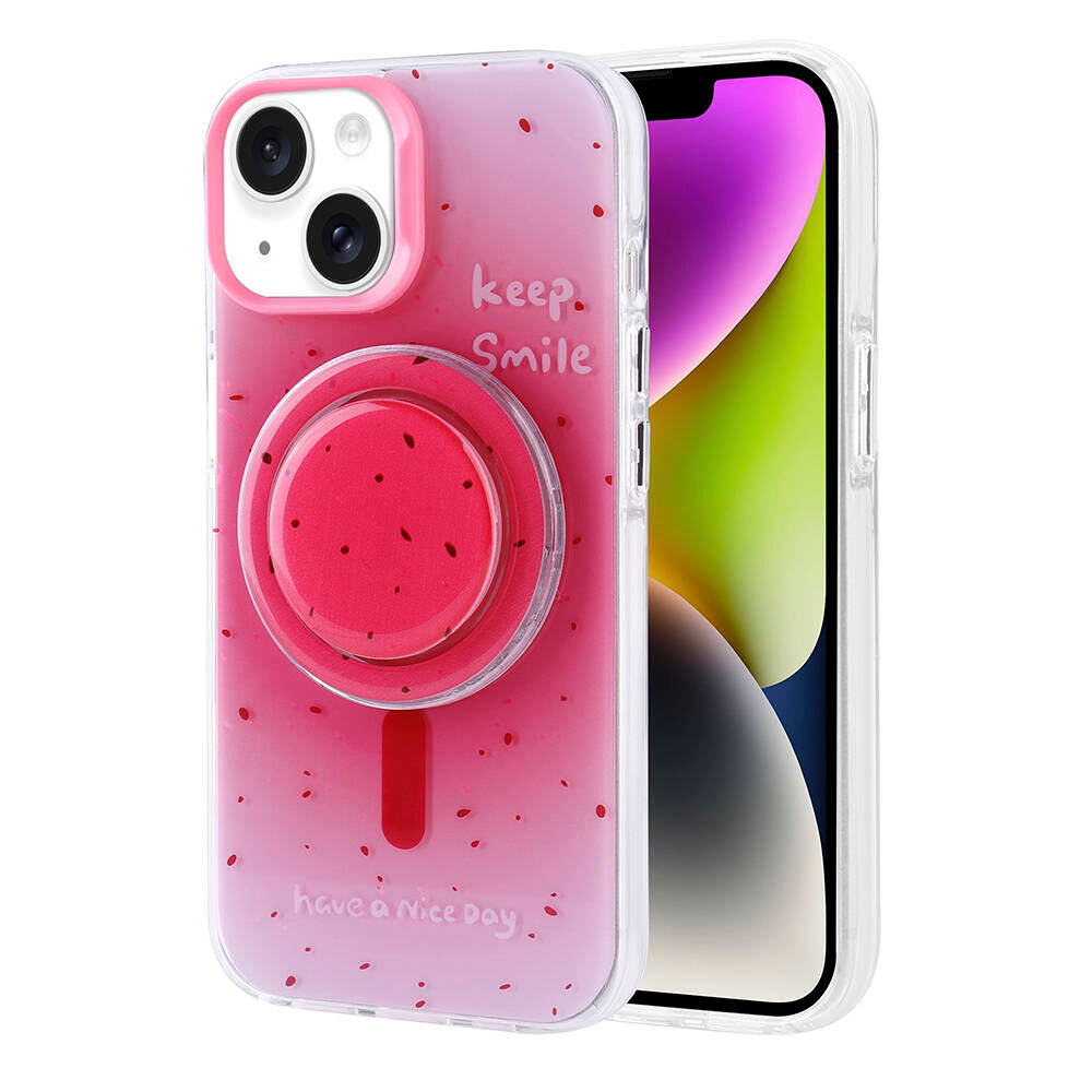 Apple iPhone 14 Kılıf M-safe Şarj Özellikli Tak-Çıkar Pop Soketli Zore Tiktok Kapak Mavi