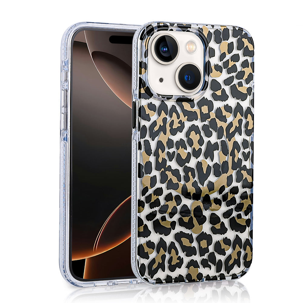 Apple iPhone 14 Kılıf M-safe Şarj Özellikli Zore Jago Kapak Siyah-Kahverengi