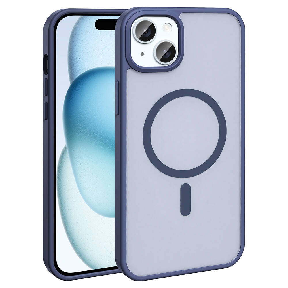 Apple iPhone 14 Plus Kılıf M-safe Şarj Özellikli Mat Arka Yüzey Zore Sio Kapak Kahverengi