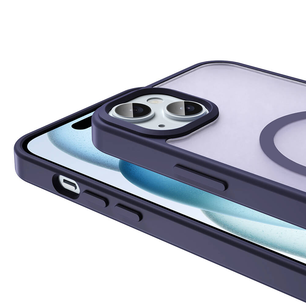 Apple iPhone 14 Plus Kılıf M-safe Şarj Özellikli Mat Arka Yüzey Zore Sio Kapak Kahverengi