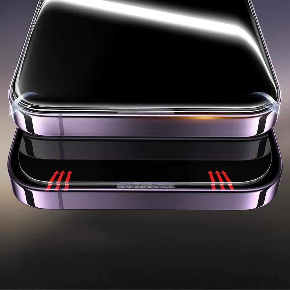 Apple iPhone 14 Pro Max Zore 3D Oliv HD Temperli Cam Ekran Koruyucu + Kolay Uygulama Aparatı Şeffaf