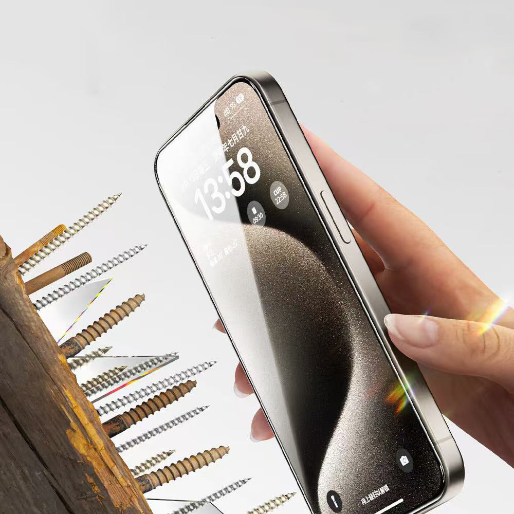 Apple iPhone 14 Pro Max Zore 3D Oliv HD Temperli Cam Ekran Koruyucu + Kolay Uygulama Aparatı Şeffaf