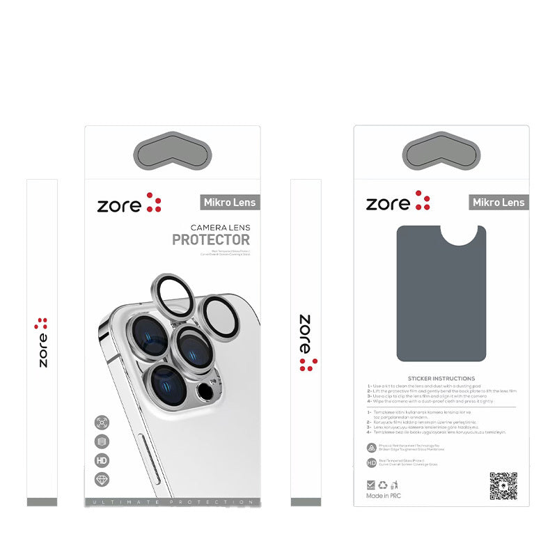 Apple iPhone 14 Pro Max Zore Mikro Kamera Lens Koruyucu Siyah