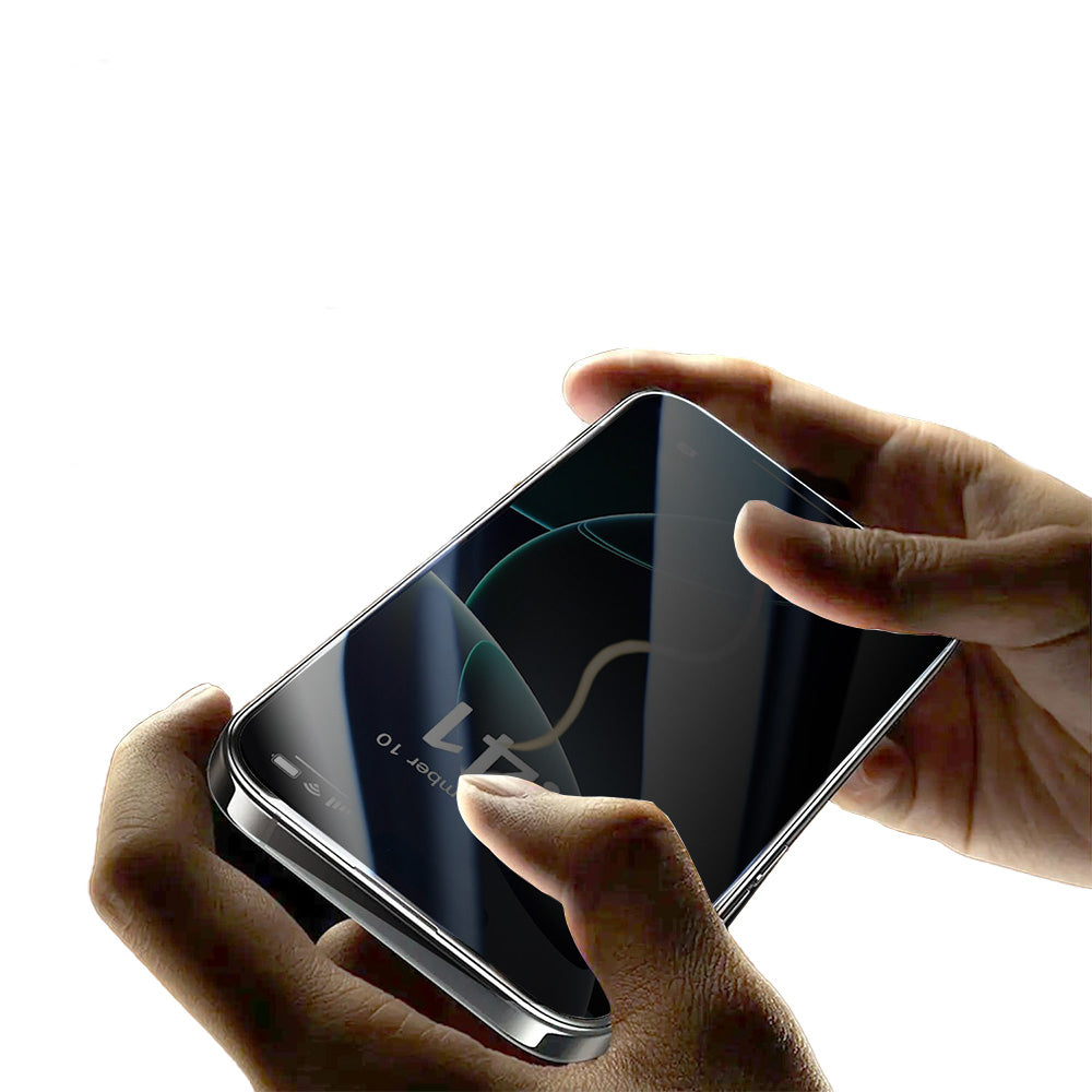 Apple iPhone 14 Zore 2.5D Oliv Privacy Temperli Cam Ekran Koruyucu + Kolay Uygulama Aparatı Siyah