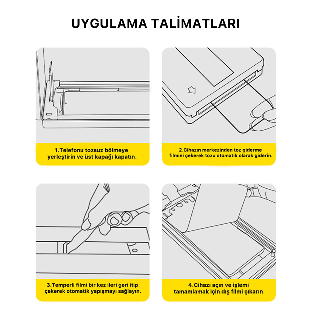 Apple iPhone 14 Zore 3D Oliv HD Temperli Cam Ekran Koruyucu + Kolay Uygulama Aparatı Şeffaf
