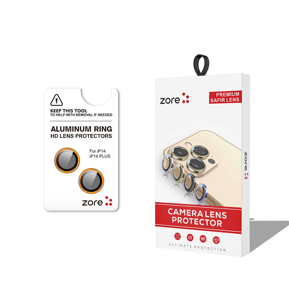 Apple iPhone 14 Zore CL-12 Premium Safir Parmak İzi Bırakmayan Anti-Reflective Kamera Lens Koruyucu Mor