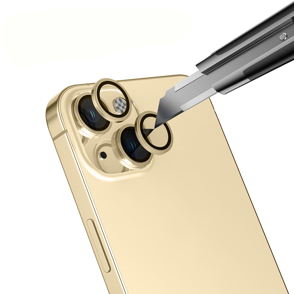 Apple iPhone 14 Zore Mikro Kamera Lens Koruyucu Gold