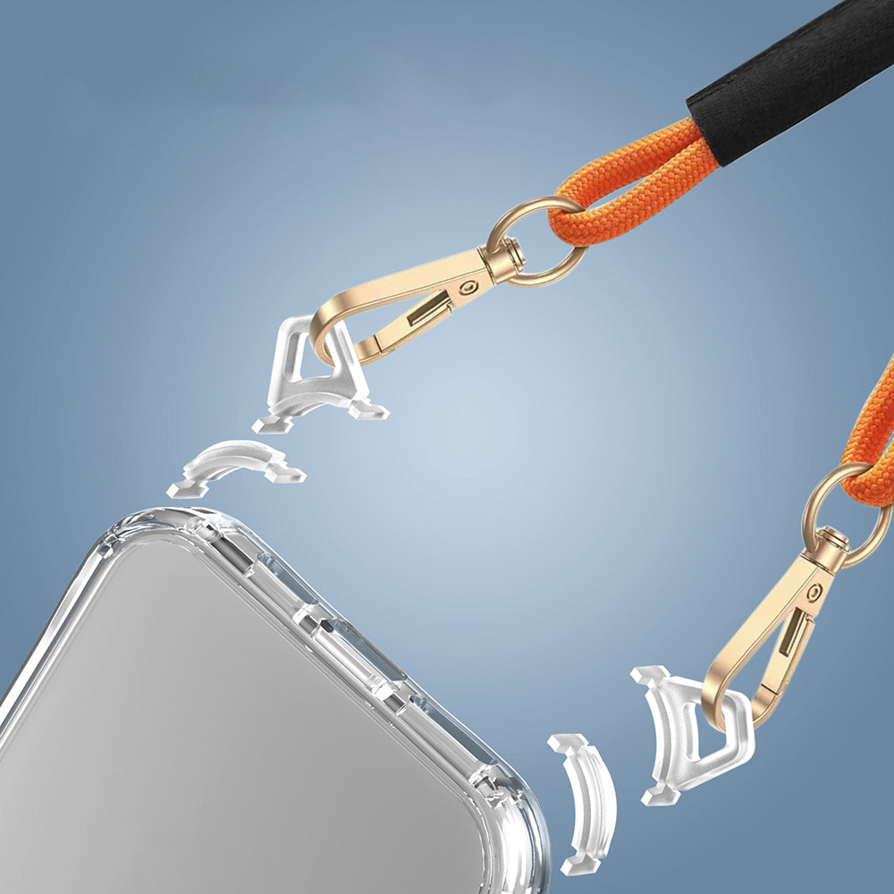 Apple iPhone 15 Kılıf Airbagli Takılabilir Askı Aparatlı Zore Snap Silikon Kapak Şeffaf