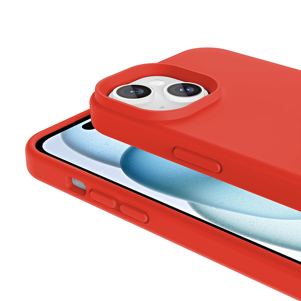 Apple iPhone 15 Kılıf M-safe Şarj Özellikli Sıvı Teknolojili Silinebilir Sert Zore Kivi Kapak Açık Pembe