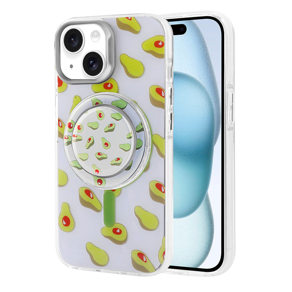 Apple iPhone 15 Kılıf M-safe Şarj Özellikli Tak-Çıkar Pop Soketli Zore Tiktok Kapak Mor