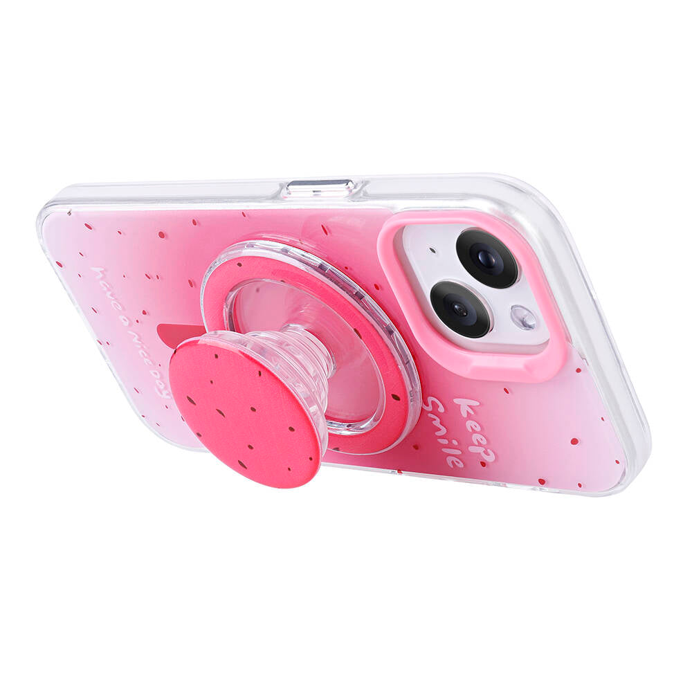 Apple iPhone 15 Kılıf M-safe Şarj Özellikli Tak-Çıkar Pop Soketli Zore Tiktok Kapak Mor